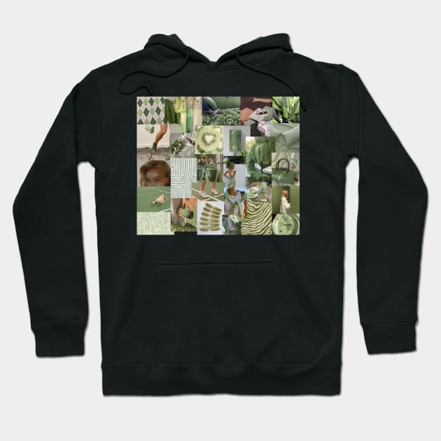 sage green collage Hoodie by morgananjos